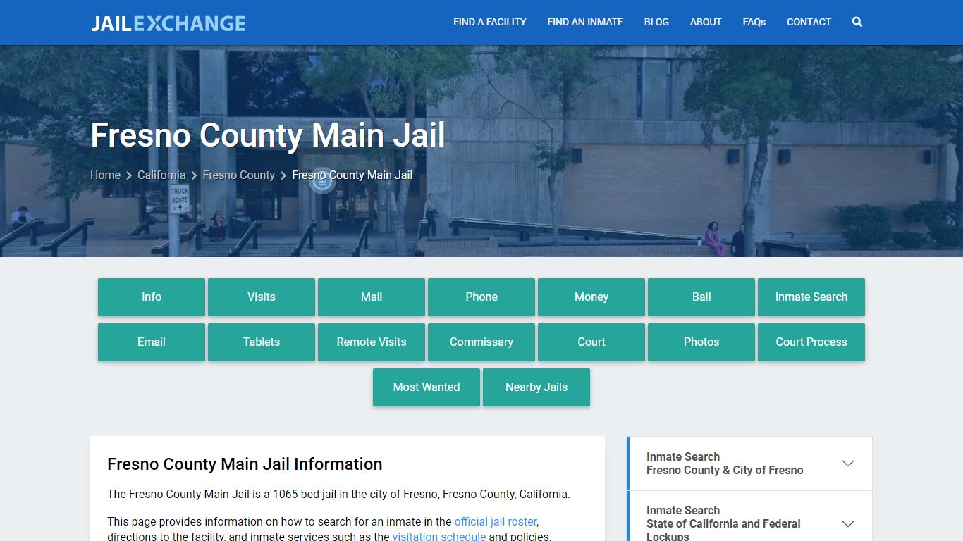 Fresno County Main Jail, CA Inmate Search, Information
