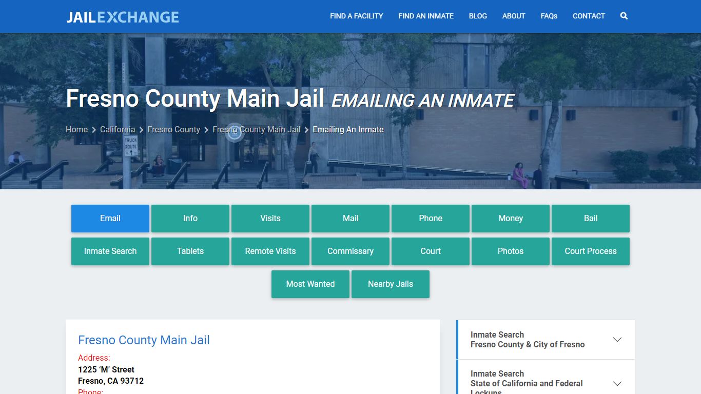 Inmate Text, Email - Fresno County Main Jail, CA - Jail Exchange